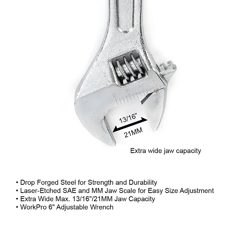 WorkPro 6" Adjustable Wrench