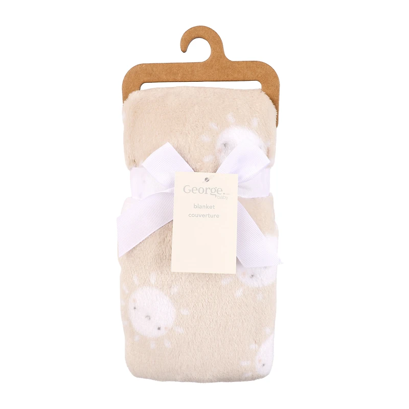 Couverture bébé en flanelle George Baby Taupe Sun 30" x 36"