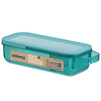 Sistema Ocean Bound Slide 'n Snack Food Storage Container, BPA-Free, 445 mL (1.9 cup)