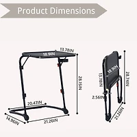 Homy Casa Set of 2 Folding Coffee Tables with Cup Holders and Adjustable Height, Black Plastic Surface