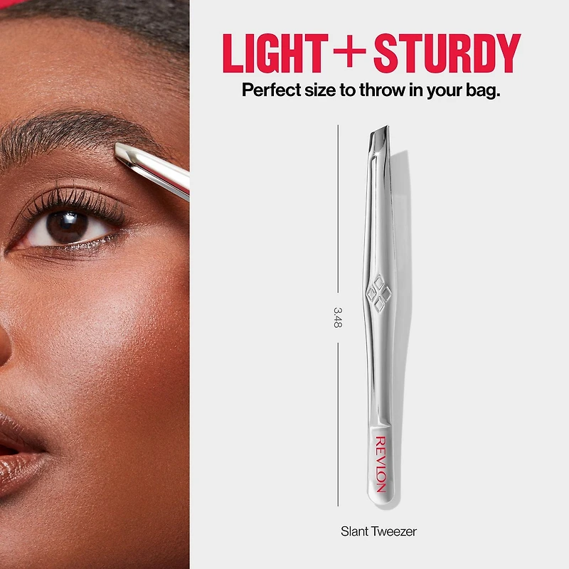 Revlon Slant Tweezer, High Precision Multipurpose Hair Removal Tool, Made With High Quality Stainless Steel, TWZ SLT TIP 0.031 lbs