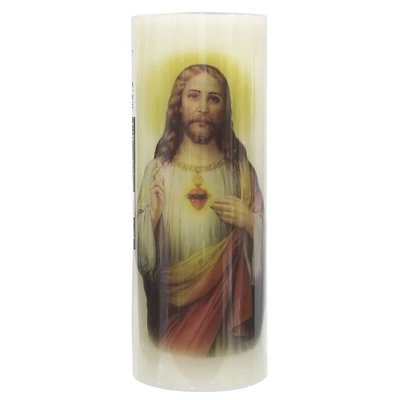 Mainstays 8”Bougies pilier en cire à DEL - Jésus, non parfumé,