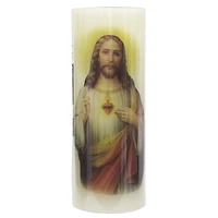 Mainstays 8”Bougies pilier en cire à DEL - Jésus, non parfumé,