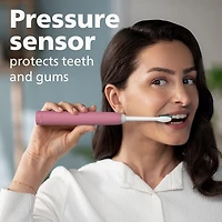 Philips Sonicare 3100 Brosse à Dents Électrique, Brosse à Dents Électrique Rechargeable avec Capteur de Pression, Rose Foncé HX3681