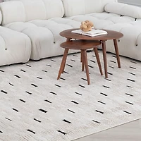 Rug Branch Domus Abstract Indoor Area Rug, Cream Black, Modern - Living Room, Bedroom, Dining Room