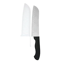 Couteau de cuisine Santoku Mainstays 7" en acier inoxydable noir avec gaine