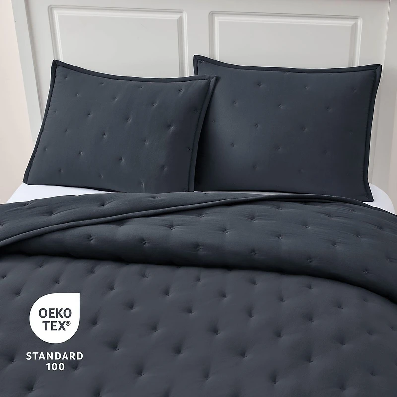 Mainstays 3-Piece Comforter Set, Greystone, Double Queen, Double Queen