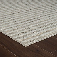 Tapis d'interieur exterieur a rayures Rug Branch Hogar, marron creme, moderne - Salon, chambre, salle a manger et cuisine