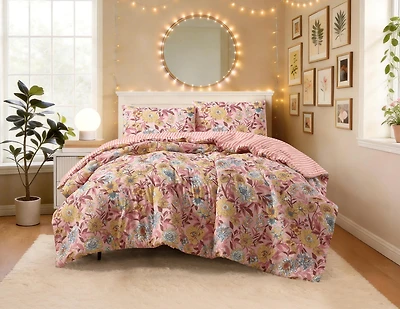 Mainstays Ensemble de draps à pois doubles Double, 4 pièces, Blanc