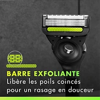 Rasoir GilletteLabs pour hommes avec barre exfoliante, édition noire et dorée, 1manche, 3cartouches de rechange, comprend un étui de voyage pour un rangement pratique lors de vos déplacements 1CT