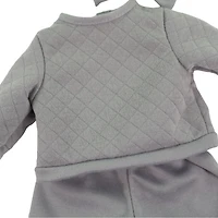 My Sweet Baby – Ensemble Repas avec Poupée Bébé 14 pouces, Tenue Grise, 12 Pièces