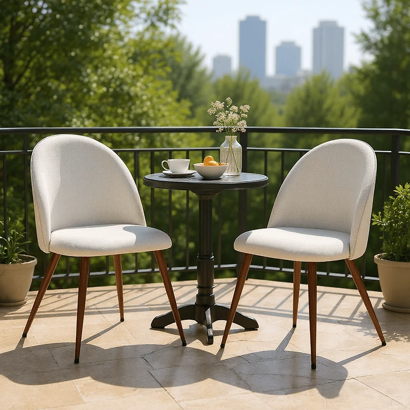 Homy Casa Set of 2 Upholstered Chairs with High Back and Adjustable Foot Pads for Gaming, Office, and Study Room