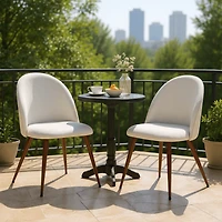 Homy Casa Set of 2 Upholstered Chairs with High Back and Adjustable Foot Pads for Gaming, Office, and Study Room