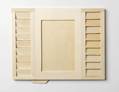 Plaid Wood Surfaces, Unpainted Shape, Wood Shutter Picture Frame, 7.75 x 10 Inch