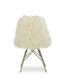 Chaise en Fausse Fourrure Niles avec Base en Métal Doré