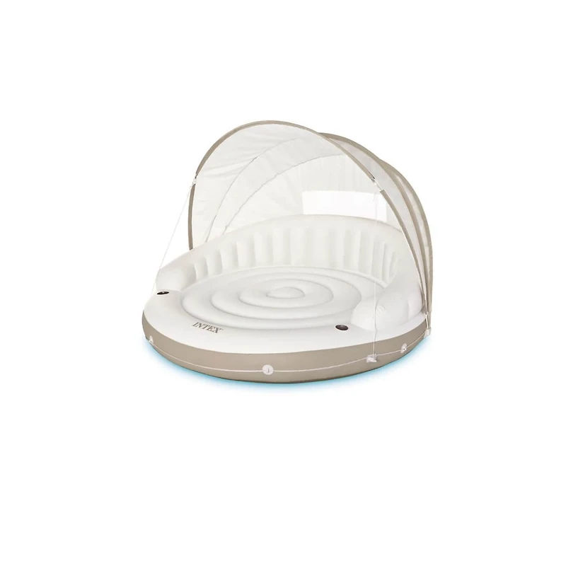 Île Gonflable Intex Canopy, Chaise Longue Gonflable de Piscine avec Ombrelle Amovible pour Détente