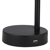 Lampe de bureau DEL noire avec port USB, Mainstays