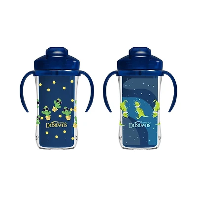 Dr. Brown’s® Milestones™ Insulated Straw Cup, 10 oz/300 mL, 2 pack, blue