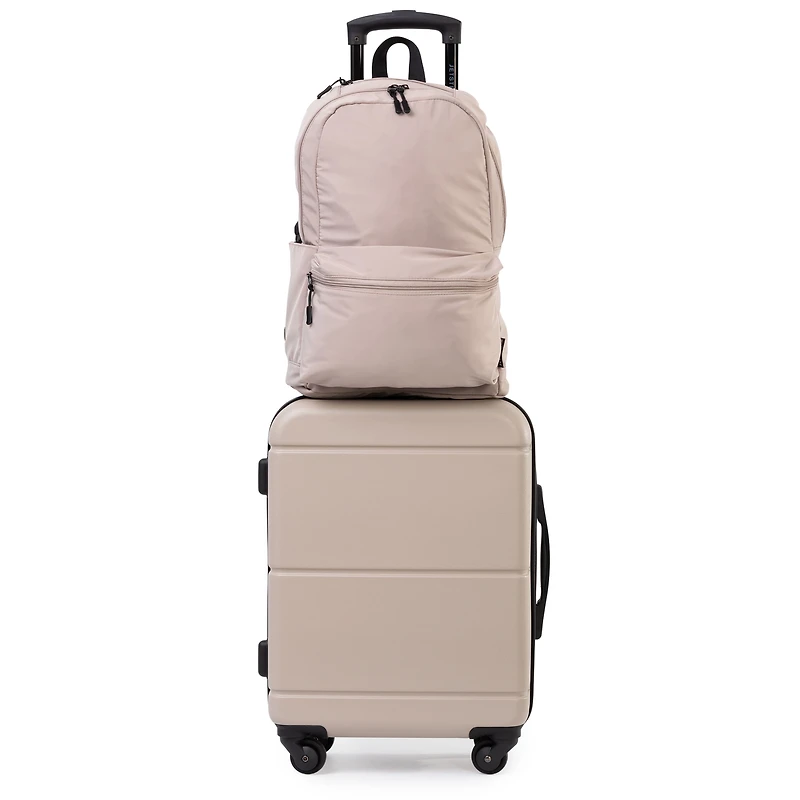 Jetstream® 2-Piece Carry-On Luggage Set – 20" Hardside Spinner Carry On Suitcase and Foldable Travel Backpack, Carry-On Suitcase Set