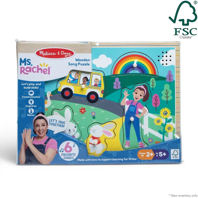 Melissa & Doug Ms. Rachel Wooden Song Puzzle Educational Toy for Babies, Toddlers - FSC Certified, Song Puzzle