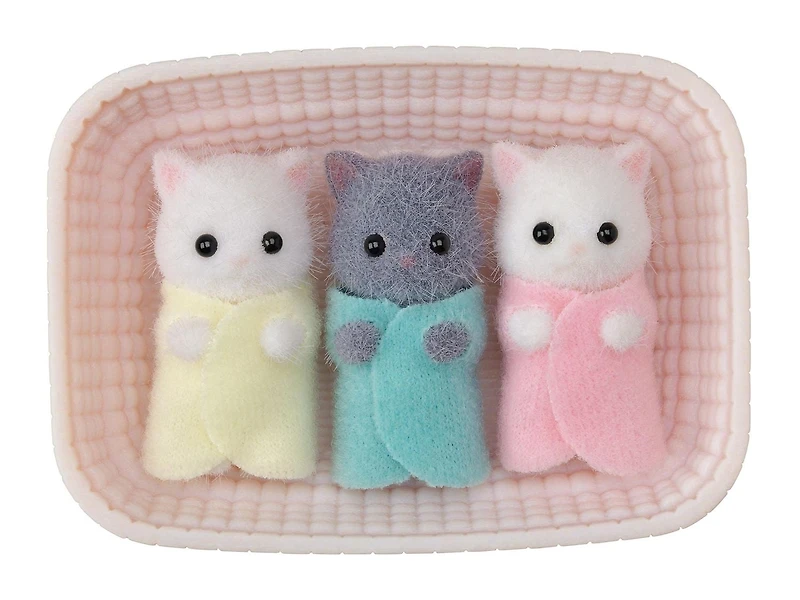 Calico Critters Persian Cat Triplets, 3 Cradled Baby Figures