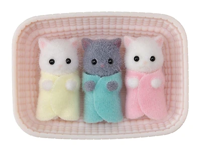 Calico Critters Persian Cat Triplets, 3 Cradled Baby Figures