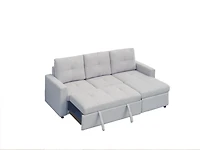 K-Living Jaxon Reversible Sectional/Sofa bed in Grey Fabric