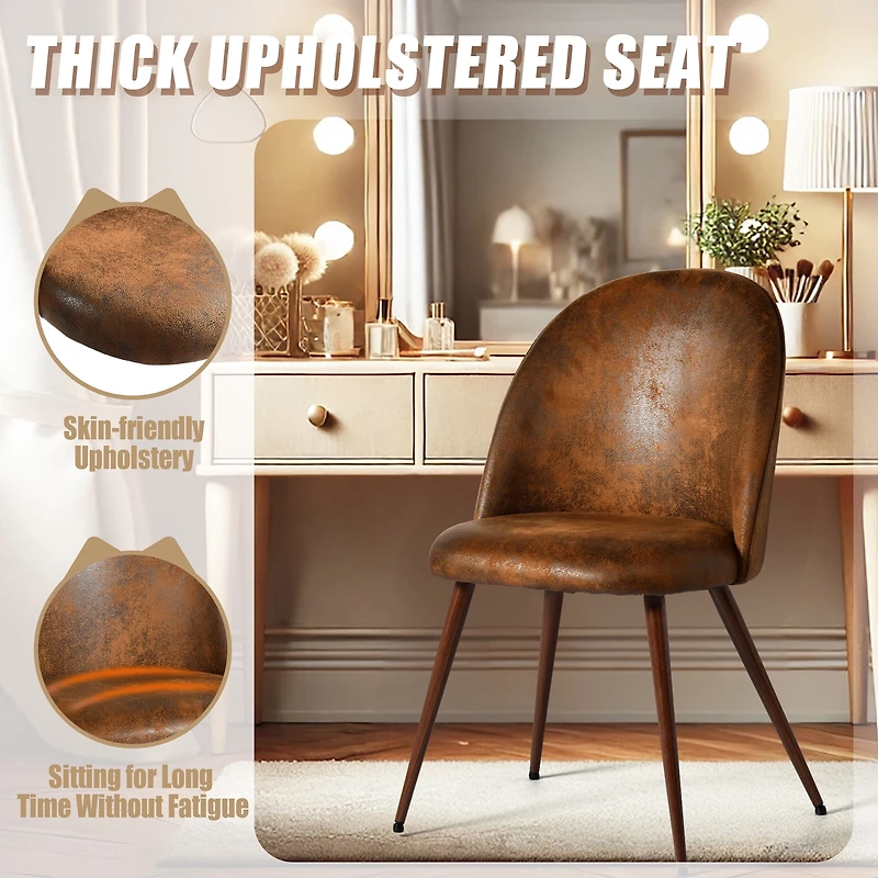 Homy Casa - Ensemble de 2 chaises de salle à manger modernes en tissu avec pieds en métal finition noyer Cuisine, salle à manger et coin repas