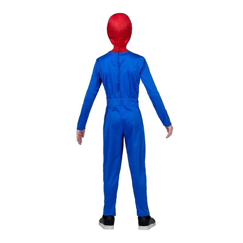 MARVEL Spider-Man Official Youth Halloween Costume - Premium Quality Jumpsuit with Detachable Fabric Mask (Small)