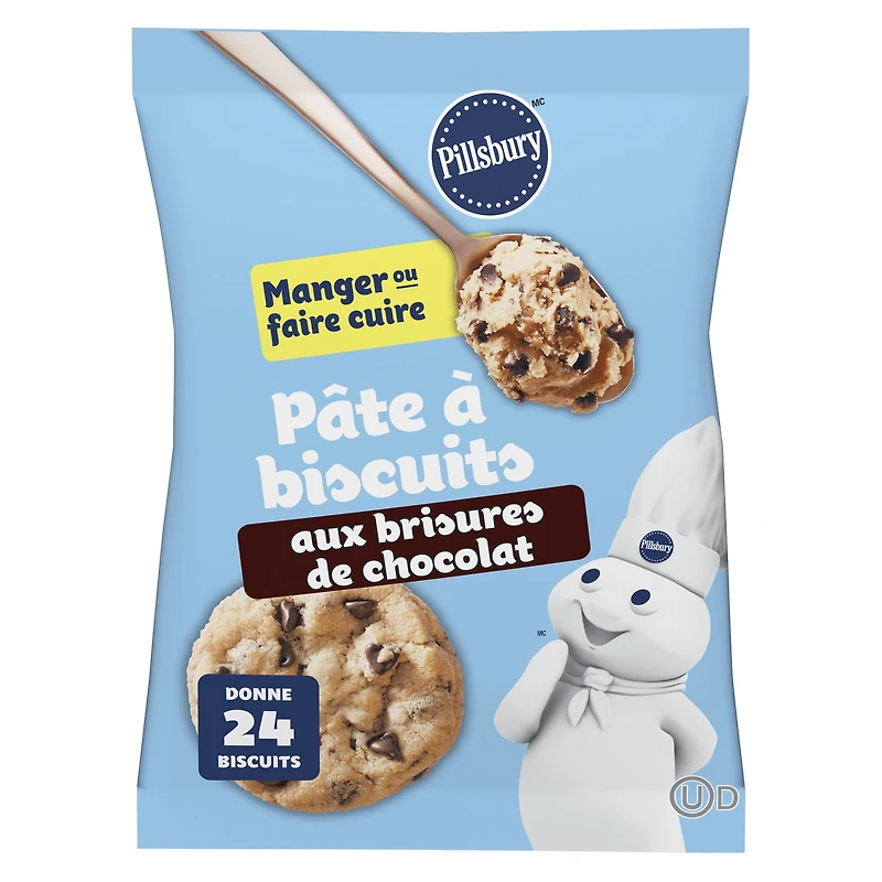 Pillsbury Chocolate Chip Cookie Dough, Ready to Bake, 454 g, 24 ct, 24 cookies, 454 g
