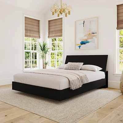 Nexera Corbo Platform Bed and Headboard, Black