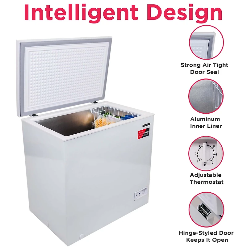 Congélateur coffre Frigidaire 7 pi³ (198 L) pour garage, cuisine ou sous-sol, grande capacité de stockage, blanc