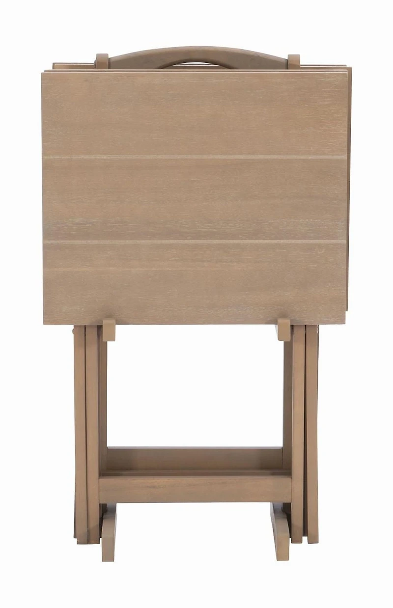 Smyth Gray Acacia Tray Table Set