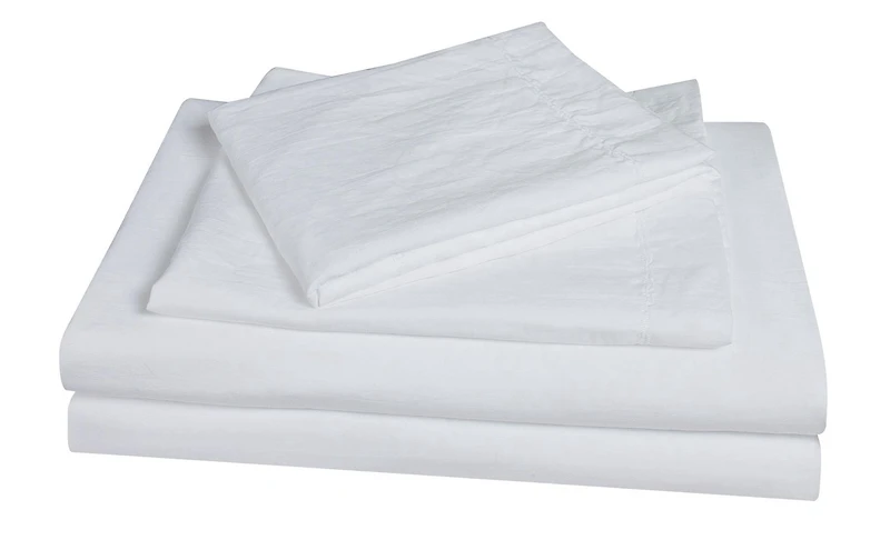 Natural Crinkle Fabric Ultra Soft Solid Duvet Cover Set - Zipper Closure