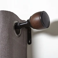 hometrends Wood Urn 3/4" Black/Walnut Drapery Rod Set