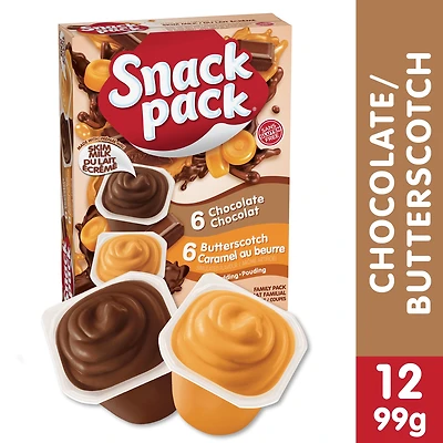 Pouding au chocolat et caramel au beurre de Snack Pack ® format familial