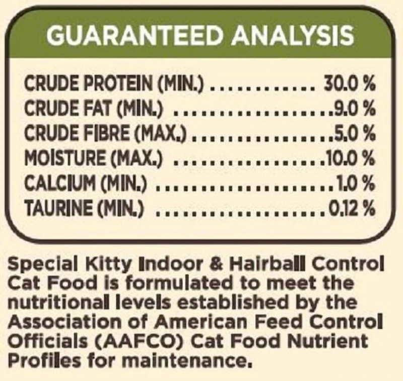 Special Kitty Indoor & Hairball Control Dry Cat Food 3.2kg