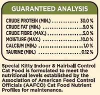 Special Kitty Indoor & Hairball Control Dry Cat Food 3.2kg