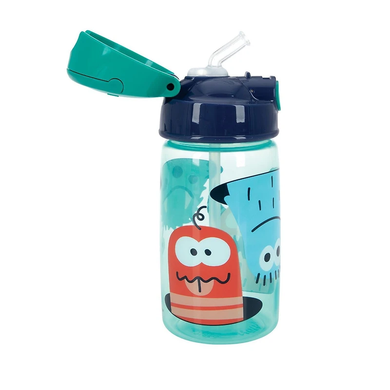 Nûby™ Flip-It Active Soft Straw Canteen – Aqua Monsters