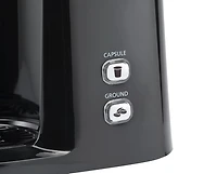 Cafetière à portion individuelle Mainstays, noire, double infusion, compatible café moulu ou K-Cup* Café en portion individuelle Mainstays