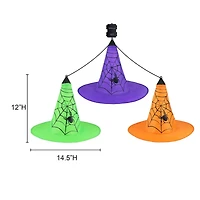 Chapeaux de sorcière suspendus aux couleurs changeantes – 3 pièces