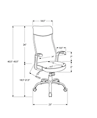 Monarch Specialties Office Chair, Adjustable Height, Swivel, Ergonomic, Armrests, Computer Desk, Work, Metal, Mesh, Black, Contemporary, Modern