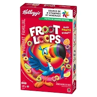 Kellogg's Froot Loops Cereal Family Size 480g- Crispy Loops