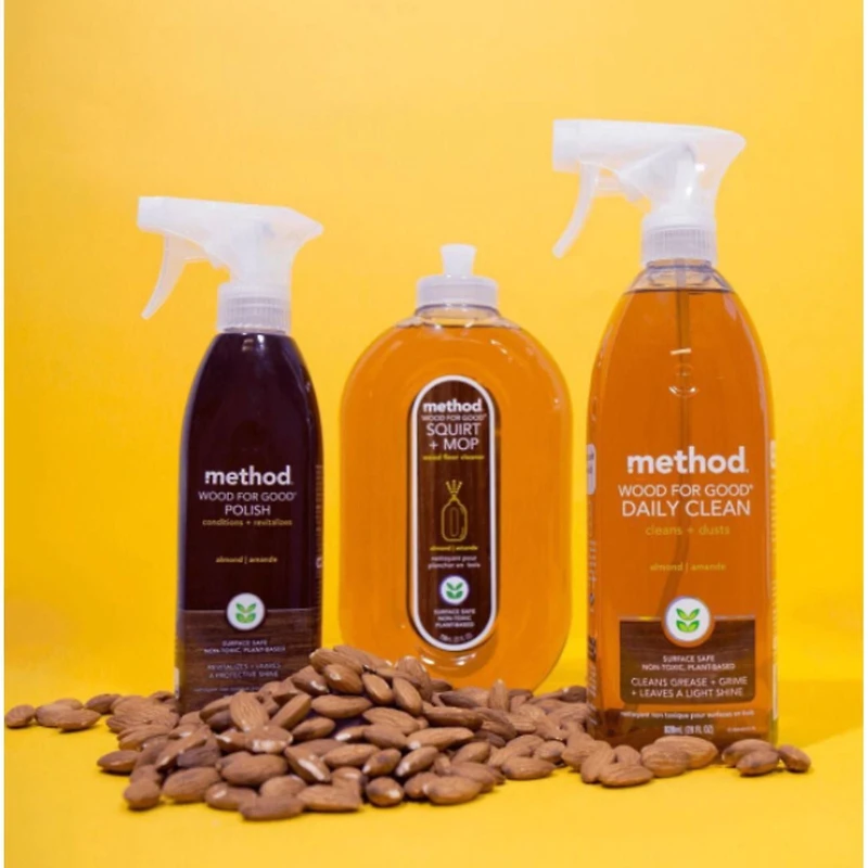 Method Squirt + Mop Wood Floor Cleaner Refill, Almond, 2.0 L