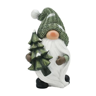 Temps de vacances 11" décoration Gnome résine de Noël, vert, 1 compte Mesure 11" de hauteur