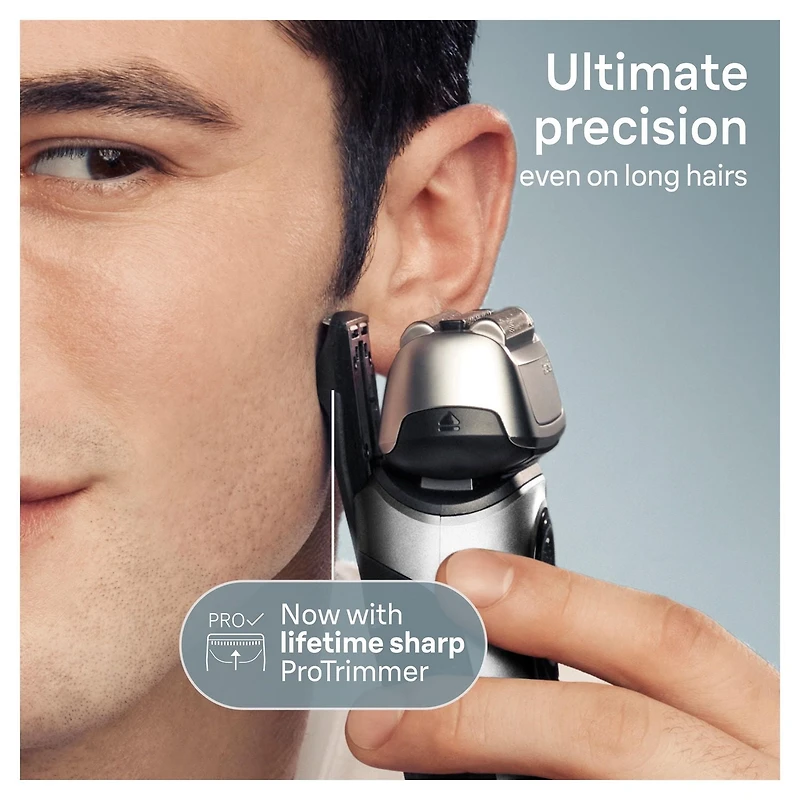 Rasoir électrique Braun Series 8, 4+1 éléments & tondeuse de précision pour poils longs, centre SmartCare 5 en 1, de près & en douceur même sur les barbes denses, étui pour chargement mobile, peau sèc