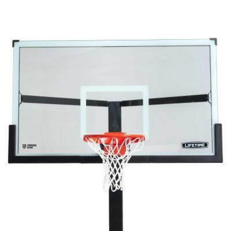 LIFETIME Mammoth Bolt Down Basketball Hoop with 72" Tempered Glass Backboard