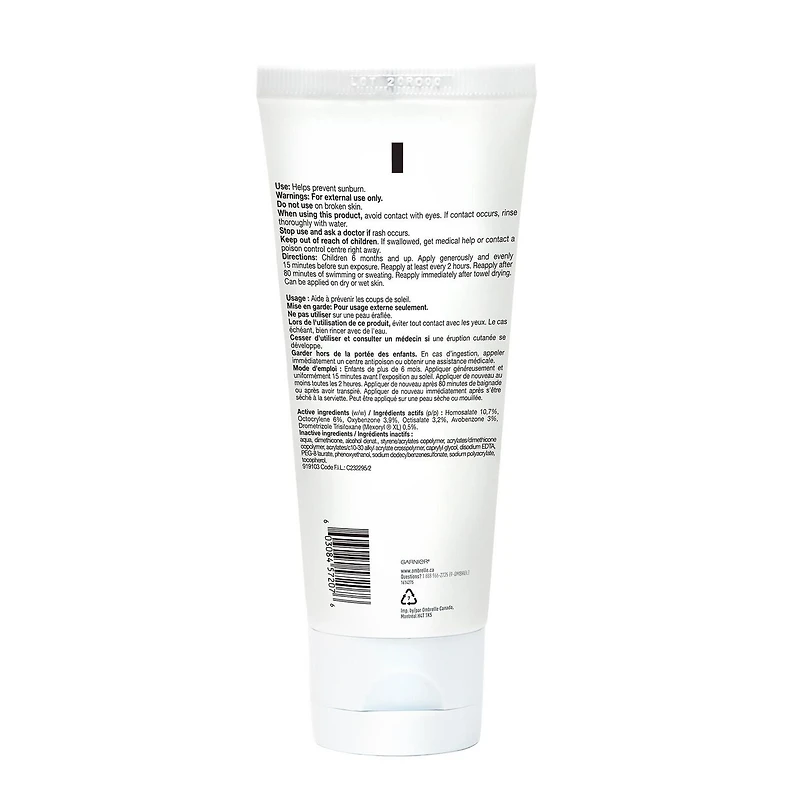 Garnier Ombrelle Écran solaire pour enfants FPS 45, formulé pour les peaux sensibles, non comédogène, hypoallergénique, sans parfum, haute protection à large spectre UVA/UVB, résistant à l'eau, 200 ml Écran solaire