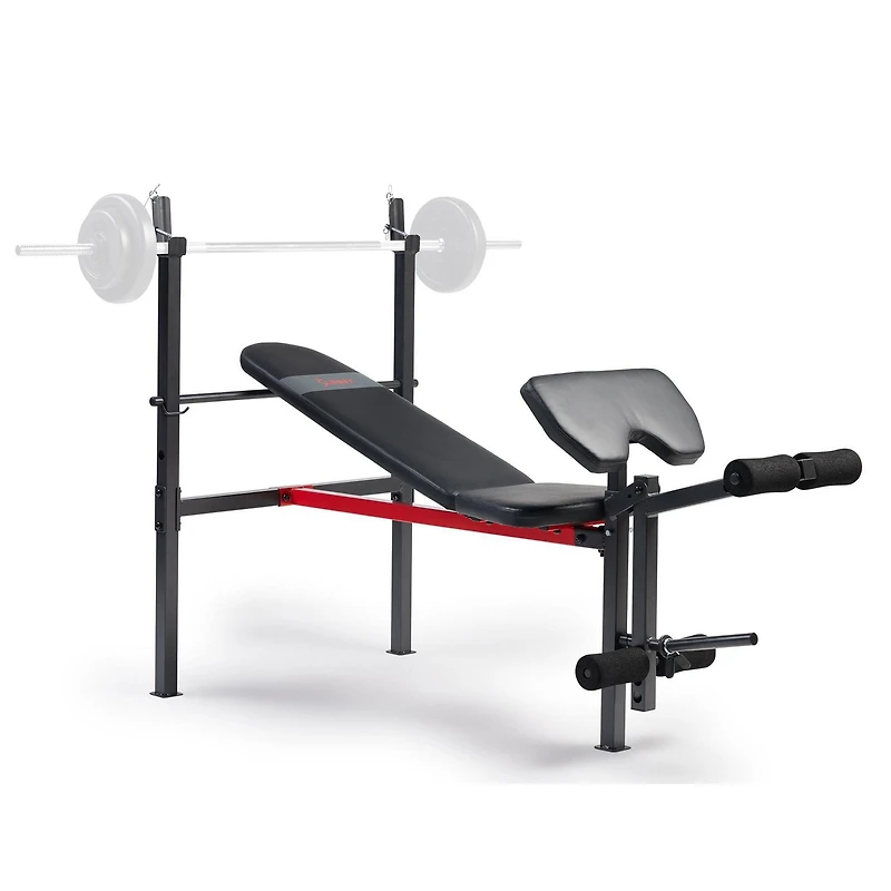 Banc de Musculation Inclinable Standard Réglable Sunny Health & Fitness avec Développeur de Jambes et Accessoire Curl Prêcheur - SF-BH623009