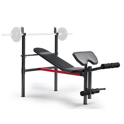 Banc de Musculation Inclinable Standard Réglable Sunny Health & Fitness avec Développeur de Jambes et Accessoire Curl Prêcheur - SF-BH623009